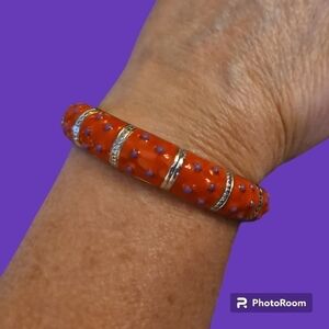 VTG Purple Polka Dot Clamper Bangle Bracelet